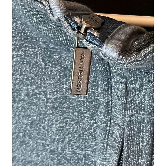 Van Heusen Flex Mens XL Blue Long Sleeve Quarter Zip Fleece Pullover - Picture 2 of 6